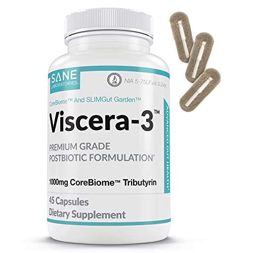 Viscera 3 POSTbiotics with TRI Butyrate - Promotes Gut Health - Sodium Butyrate for Gas and Bloating Relief - IBS & Leaky Gut Butyric Acid Supplement - More Powerful Than PRE & PRObiotic Supplements