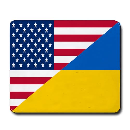 FaceYee Tapis de souris Drapeau de l'amitié US et Ukraine Tapis de souris Accessoires de bureau 240 x 200 x 4 mm Couleur : US et Ukraine
