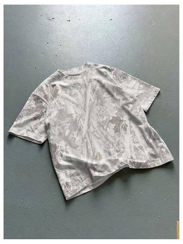 SOLY HUX Men's Camo T Shirt Short Sleeve Maple Leaf Print Vintage Tees Summer Tops Streetwear3