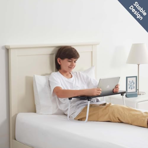 Image of Nestl Lap Desk Bed Table Tray, Portable Laptop Stand for Desk & Bed 19 inchx12 inch | Adjustable Laptop Stand with Foldable Legs for Easy Storage, Tablet Slot & Cup Holder, Sturdy Reading Desk for Sofa Bed Floor