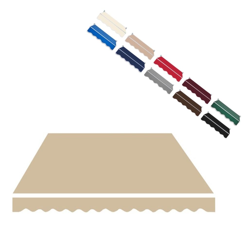 Toldo Retráctil Recambio De Tela 200 240 300 350 400cm Cubierta del Toldo De La Sombra del Sol, Lona Recambio Jardín Patio Terraza Balcón(Khaki,11.5x10ft/350x300cm)