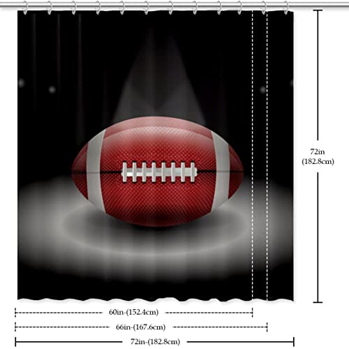 Rideau de douche imperméable football noir 183x183 cm lavable en machine - 7