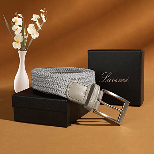 Lavemi Mens Belt, Stretch Elastic Casual Woven Sport Golf Braided Belts For Men,Gift Box(35-23590-4 110Cm) #TOP5
