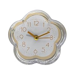 Sunicon Alarm Clock, Cute Analog Transparent Frame Flower Shape Digital Quartz Clock, Non Ticking