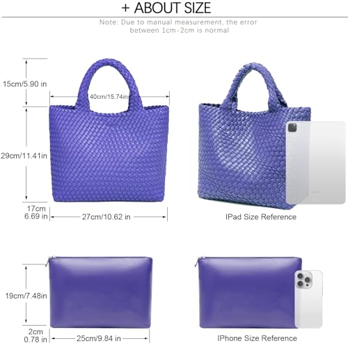 Image of JINMANXUE Fashion Woven Bag Shopper Bag Travel Handbags and Purses Women Tote Bag Large Capacity Shoulder Bags