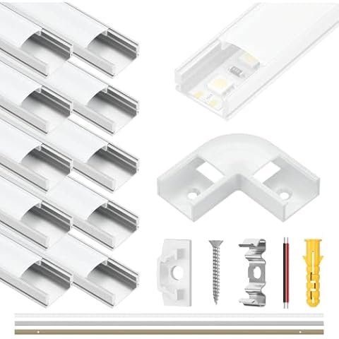 Xwartre LED Aluminium Profil 10 x 1m LED Aluminium Profil Cover