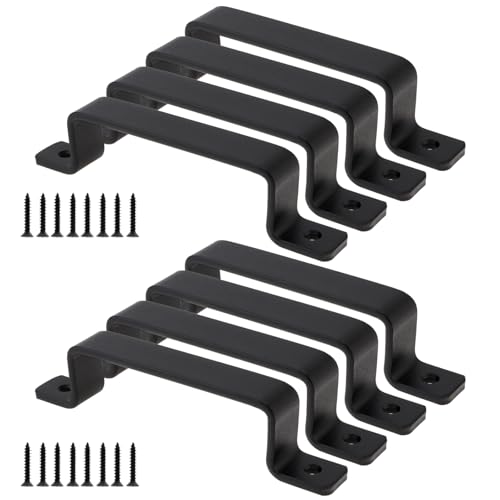 8 Pack Sliding Barn Door Handle,7.3 inch Wooden Fence Black Gate Handles