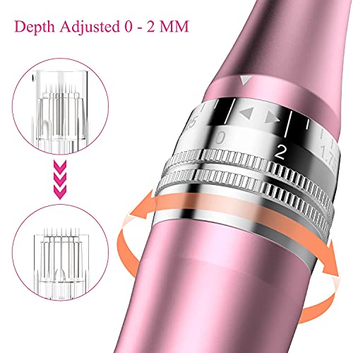 Pelcas Electric Cordless Microneedling Pen With 24 Pcs Replacement Cartridges, Adjustable 0.25Mm Microneedle Dermapen Easy To Use At Home #TOP6