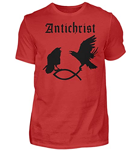 T-shirt homme Antichrist rouge taille L : haut de gamme mode masculine Raben fangen poisson