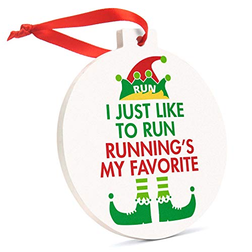 Gone for a Run Running Round Ceramic Ornament | Running's My Favorite