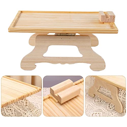 Mesa De Bandeja De Descanso De BraçO ， Com Design Antiderrapante Moda Moderna Mesa De Centro De Bamb