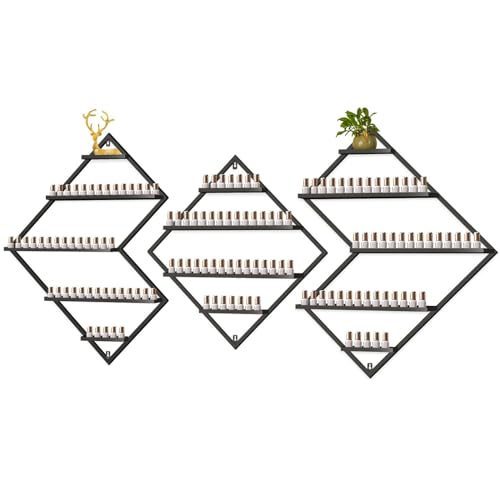 EBANKU Irregular Rhomboid Wall Nail Polish Rack