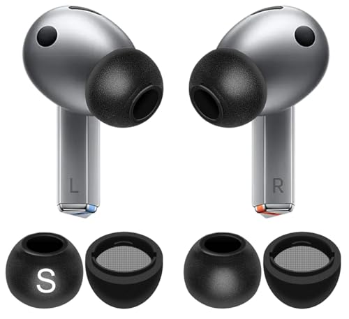 Image of Galaxy Buds 3 Pro Memory Foam Tips Earbud, 2 Pairs Replacement Comfortable No Silicone Pain Noise Isolation Earbuds Accessories Compatible with Samsung Galaxy Buds 3 Pro - Black S