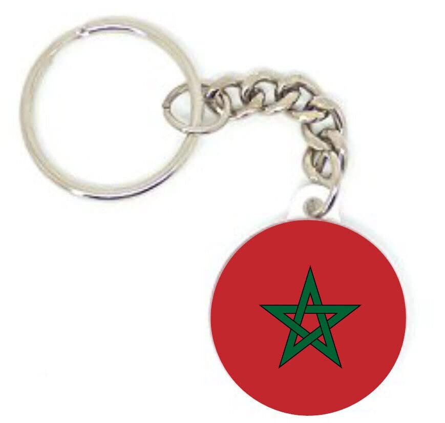 Porte clé badge 37mm drapeau Marocain, Maroc, Rabat personnalisable cadeau