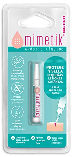 Mimetik by Beter Tirita Transparente L�quida - Forma Una Capa Protectora Flexible, Transpirable Y 100% Resistente al Agua Que Sella la Zona Afectada Creando Una Segunda Piel, Est�ndar (18001)