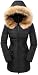 Valuker Women's Down Coat With Fur Hood 90D Parka Puffer Jacket 57-Black-M