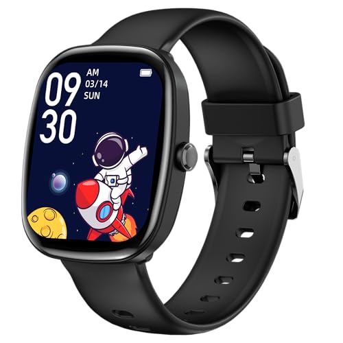 Tynggko Orologio Smartwatch Bambini, Orologio Fitness Tracker Smart Watch con 100 Modalità Sport, 2 Giochi Puzzle, Cardiofrequenzimetro, Sveglia, Regalo Smartwatch per Bambino 6+ Anni Regalo (Nero)