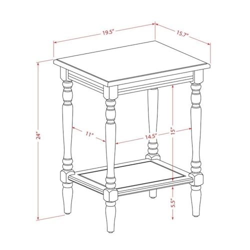 East West Furniture BF-08-ET Bedford Modern End Table - Rectangle Nightstand with Open Storage Shelf for Bedroom, 16x20 Inch Inch, Antique Walnut by East West Furniture - Used condition - Image 4