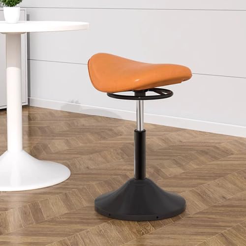 Image of Saddle Stool,Lift Wobble Stool Standing Chair with 360 Swivel, Tilting Balance Chair with Adjustable Height for Active Learning Sitting(Orange)