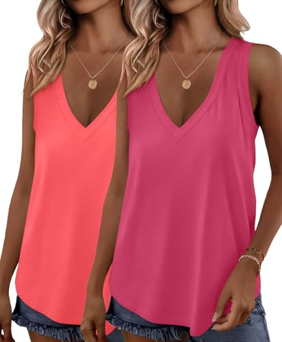 KKJ 2 Pack Womens Tank Tops 2026 Workout V Neck