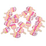 EPIGEIST 20 Stück Teiliges Eis Am Stiel Charms aus Polymer Clay Flache Rückseite Sprinkles Cabochons für Haarspangen Haarbänder Haarschmuck DIY Leichte Bunte Eisdessert Anhänger