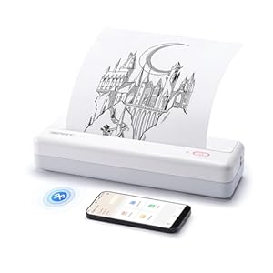 iDPRT MT890 Portable Wireless Printer – Bluetooth Inkless Printer for Travel, Thermal Mobile Printer for Vehicles, Office, Home, School, Compatible with iOS, Android, Tablet & Laptop – White