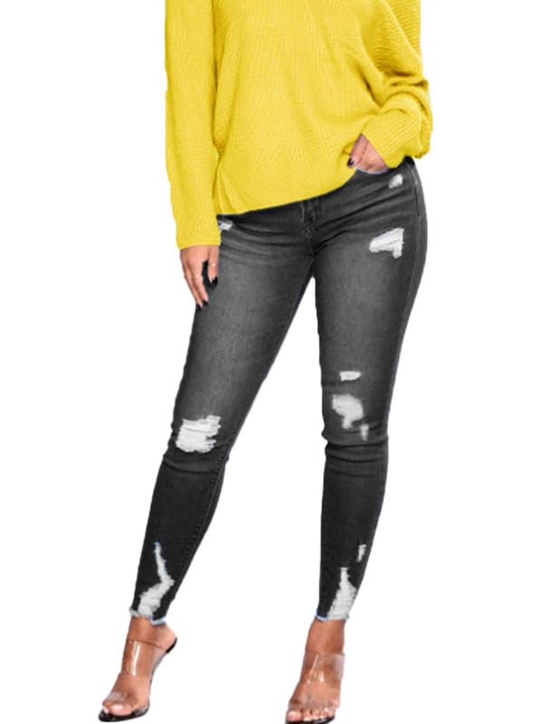 lonwick Andongnywell Womens Stretch Skinny Bell Bottom Jeans Elastic High Waisted Flared Denim Pants Trouser3