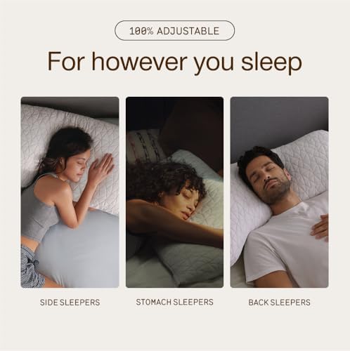 Coop Home Goods Original Adjustable Pillow, Queen Size Bed Pillows for Sleeping, Cross Cut Memory Foam Pillows - Medium Firm Back, Stomach and Side Sleeper Pillow, CertiPUR-US/GREENGUARD Gold - 3