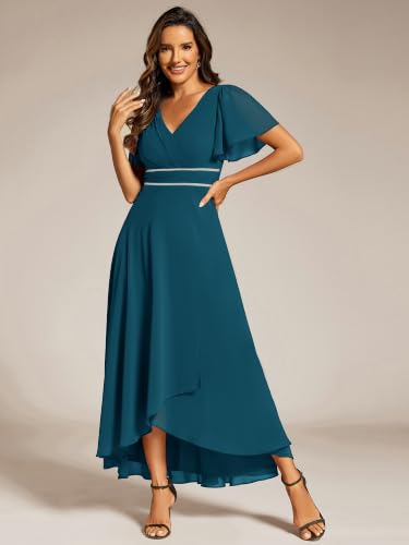 Image of Ever-Pretty Summer A-Line V-Neck Formal Dress for Women Empire Waist Chiffon Mother of the Bride Wedding Guest Dresses 41981
