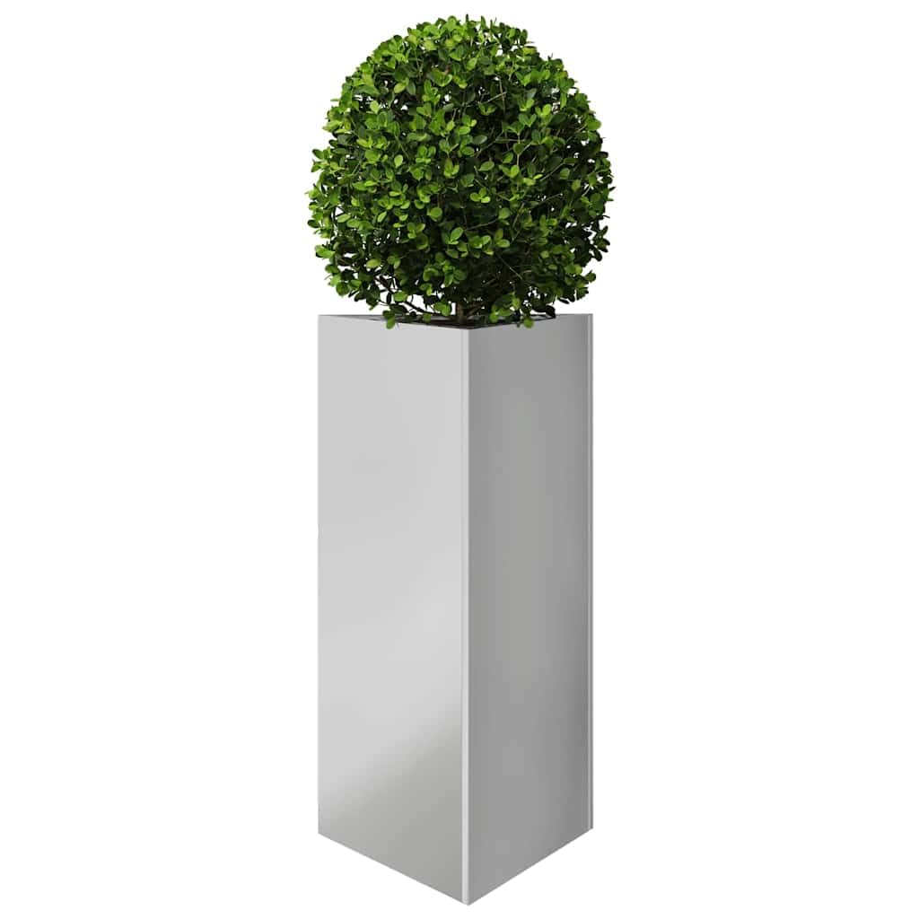 Fioriera triangolare 40 x 34,5 x 75 cm, in acciaio zincato | Protezione da erbacce stabile e durevole, senza fori di drenaggio, per terrazza o balcone