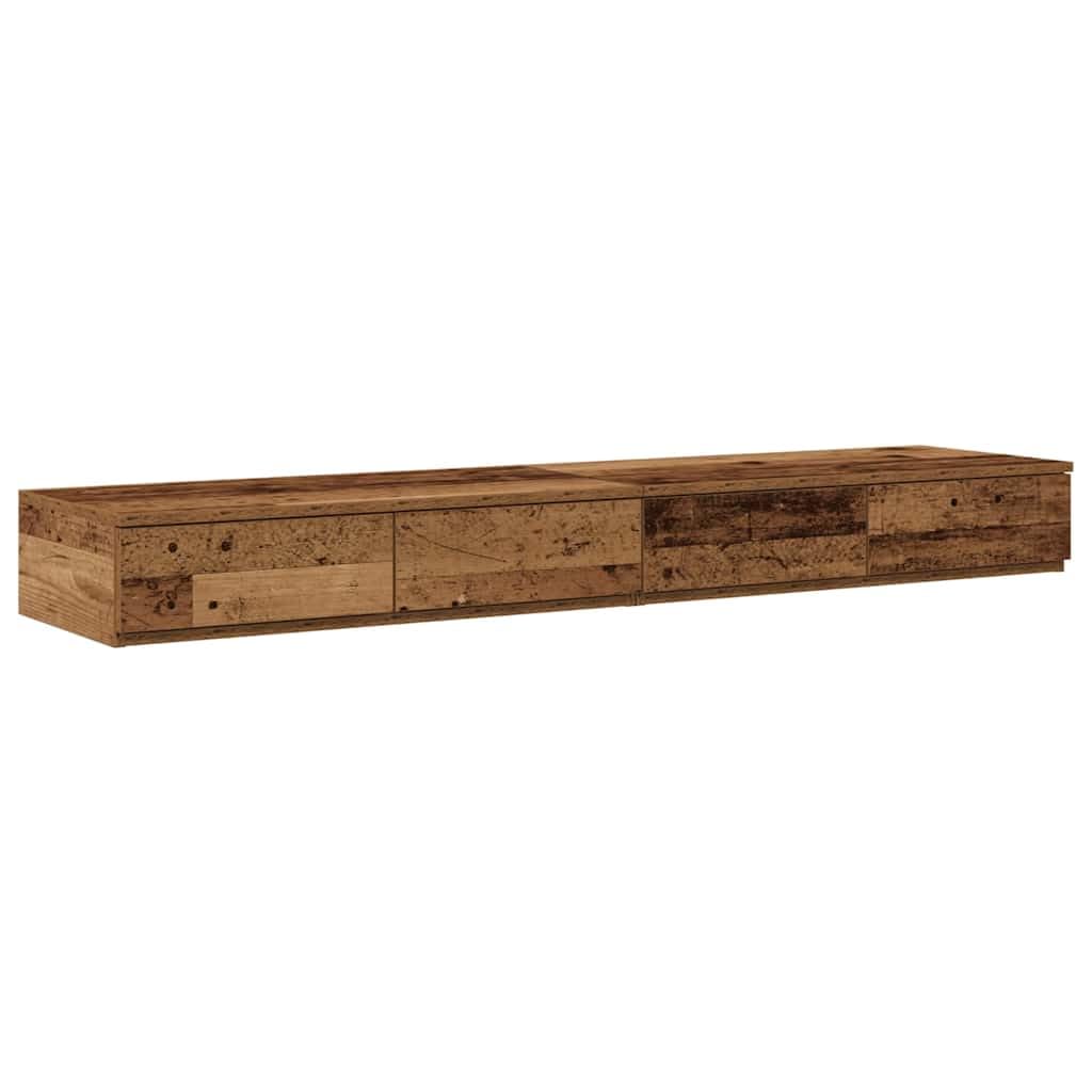 Cajones de cama de madera vieja marrón de 140 cm para optimizar el almacenamiento del dormitorio