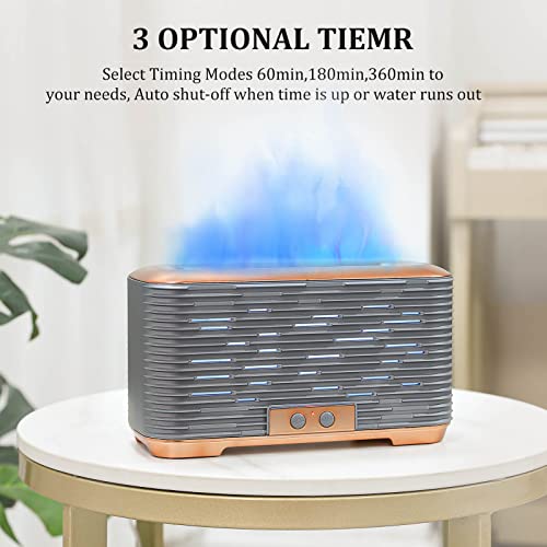 Pluwel Flame Icy Aroma Diffuser Humidifier,350Ml Essential Oil Diffuser For Large Room,3 Timers-Auto-Off Air Humidifier For Home Office Spa Gym(Brass) #TOP4