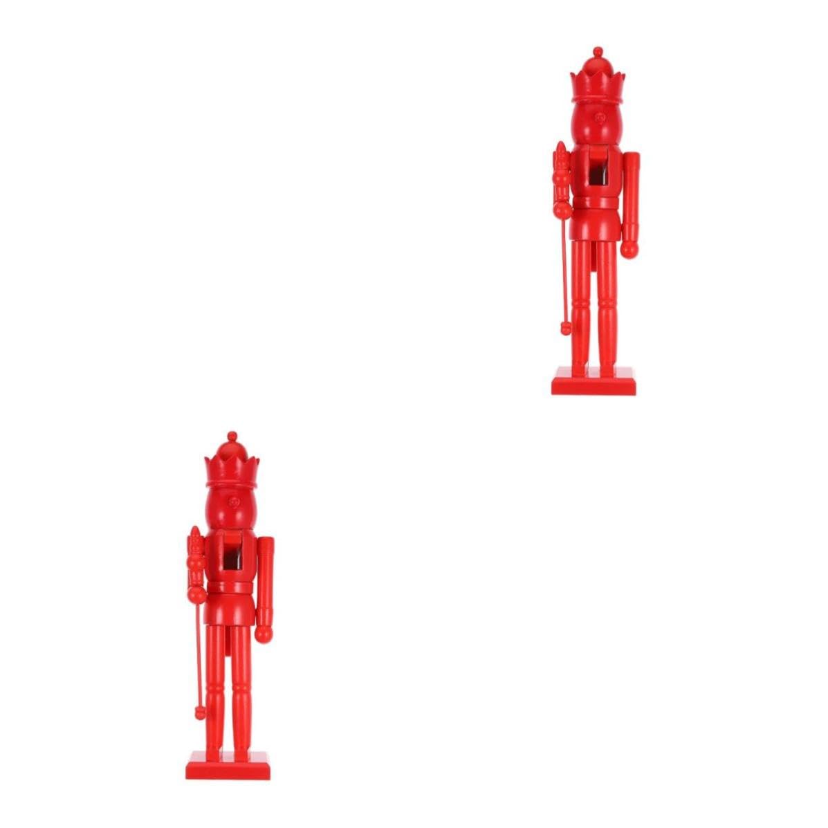 TOYANDONA 2 Piezas Cascanueces Inacabado de Madera Rojo, Figura Decorativa