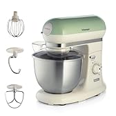 Ariete Impastatrice Vintage 1588, Planetaria per Pane, Pizza, Dolci e Pasticceria, Gancio, Frusta a Cuore e Frusta a Filo Inclusi, Capacità 5.5 Litri, 7 Velocità + Pulse, 1200W, Verde