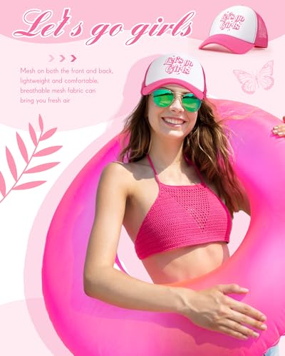 Image of Jecery 10 Pcs Trucker Hat for Women, Bach Party Mesh Baseball Cap for Bridal Shower Wedding Bach Party Favors