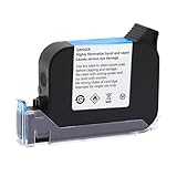 KAKAK JS12 JS12M 600DPI 12,7mm Handheld Thermo-Tintenstrahldrucker Schnelltrocknende EcoSolvent-Tintenpatrone Mini-Drucker Schwarz Rot Blau Weiß für Barcode, Datum(Green)