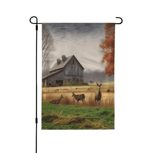 Drapeau de jardin extérieur double face motif cerf grand format