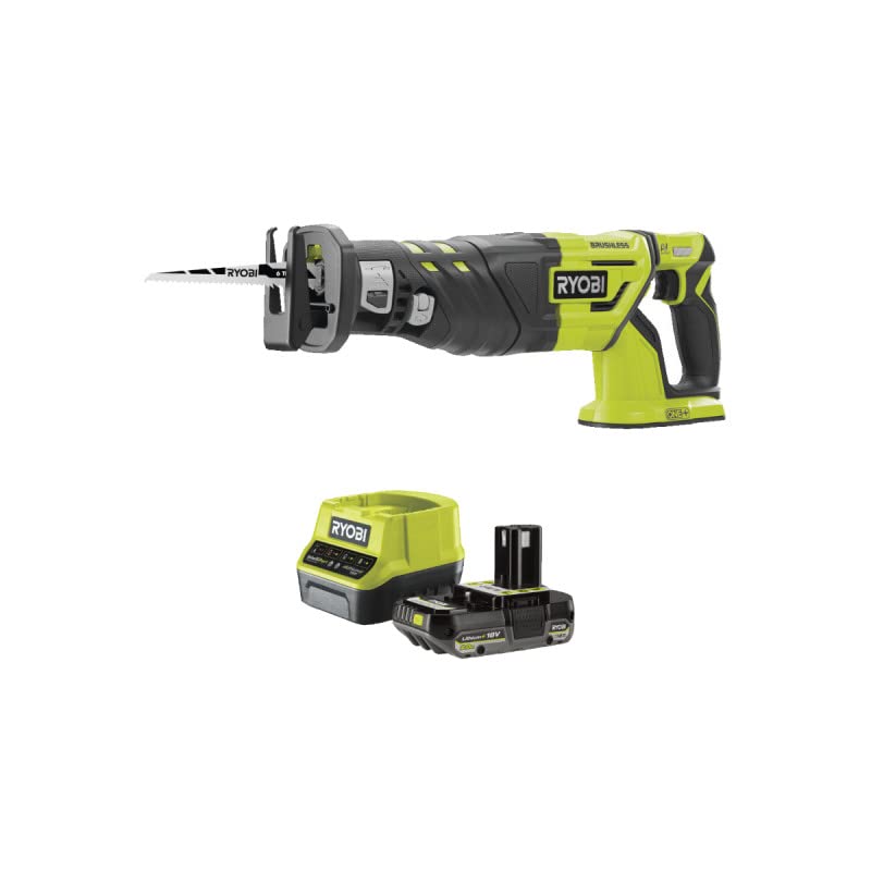 Pack RYOBI Scie sabre R18RS7-0 - Brushless 18V One+ - 1 batterie 2.0Ah - 1 chargeur rapide RC18120-120