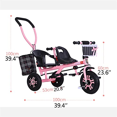 chuanghaoshop Kinderen Kinderen Trike Kind 3 Wiel Driewieler Bike Tandem Twin Dubbele Wandelwagen Lichtgewicht Voor- en… - Image 4