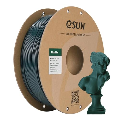 Image of eSUN PLA Filament, Green 3D Printing Filament 1.75mm Dimensional Accuracy + /- 0.03mm, 1kg Carboard Spool (2.2lbs) 3D Printer Filament