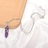 Paialco Natural Amethyst Crystal Point Wire Wrapped Pendant Necklace for Women