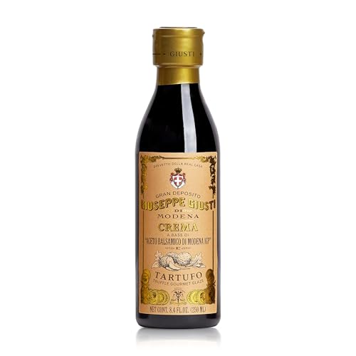 Giusti Truffle Balsamic Glaze - Gourmet Vinegar Reduction Based on Balsamic Vinegar of Modena with Black Truffle - Rich & Thick Drizzle for Meats, Cheese & Salads -8.45 fl oz (250ml) - Pack of 1
