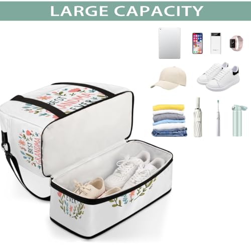 Sports Gym Bag Flowers Embroidery Large Travel Duffel Bag With Shoe Compartment Foldable Waterproof Carry-On Weekend Travel Bags for Camping Overnight Yoga Hospital Travel Bags4