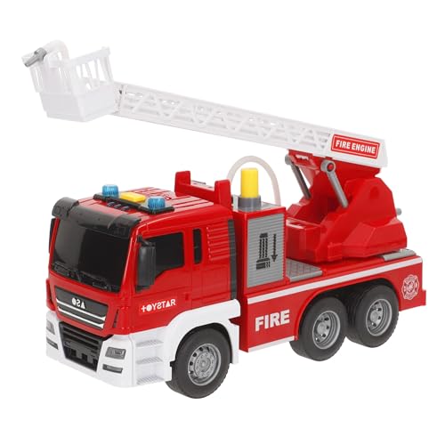 ColorBaby Speed & Go Camión Bomberos Juguete, con Luces y Sonidos, Grúa y Manguera interactivas, Agua de Verdad, Sistema de fricción, Escala 1:14, Rescate, para niños a Partir de 3 años (39063)