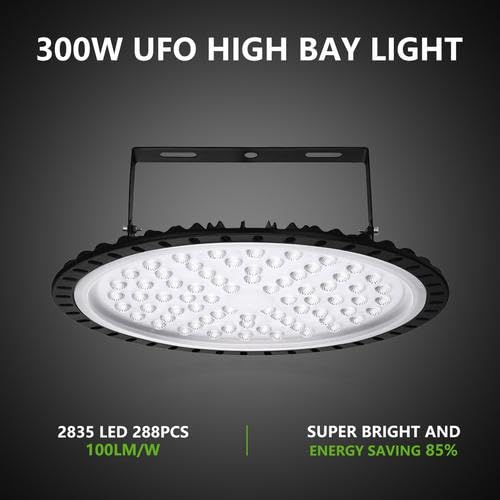 300W UFO LED High Bay Light 30000 LM with US Plug 53 Cm Cable 6000K Commercial Warehouse Shop — view 5