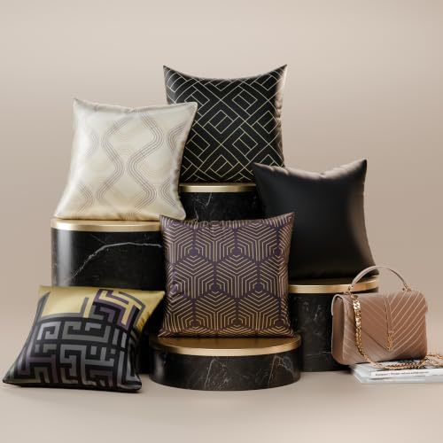 Image of Stoa Paris Cushion Cover Set of 5, Home Decor for Sofa, Bed & Living Room, Digital Printed Cushion Cover 16 Inch x 16 Inch, Soft Touch Finish, Hidden Zip Closure, Anastasia's Court - Anastasia