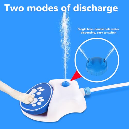 Tyenaza Outdoor Hundewasserbrunnen, Schritt zu Fuß aktiviertes Hundwasserspender automatischer Hundwassersprinkler mit Schlauch für alle Haustiere (26,5 x 21 x 8 cm)