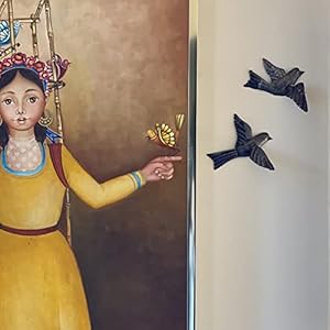   Bird-Metal-Wall-Decor-Set-of-5-3D-Wings-Small-Hanging-Birds-Ornaments-Bird-Lovers-Collection-Indoor-Outdoor-Hanging-Figurines-Fall-Decor-Handmade-in-Haiti-5-x-45-inches