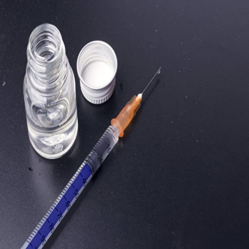 Image of 100 Pack 1ml 25Ga Plastic Syringe with Measurement for Scientific Labs, Industrial Dispensing Animal and Pet Supplies, Disposable Individually Wrapped (100, 1ml 25Ga)