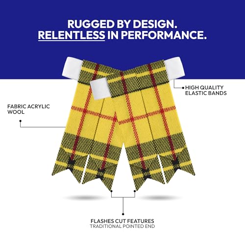 Image of Scottish Tartan Kilt Flashes with Elastic Adjusters